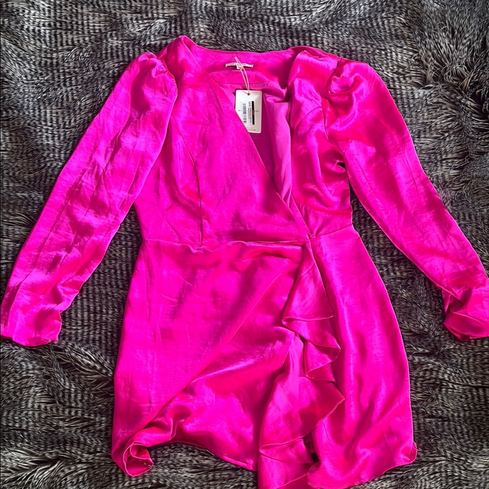 Skies Are Blue Fuchsia Wrap Dress - Picture 1 of 3